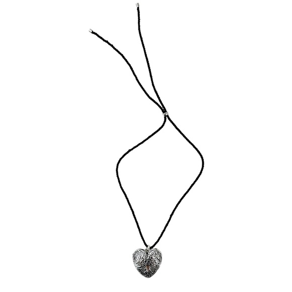 With Jean Heart Locket Silver Pendant Necklace - Picture 4 of 10